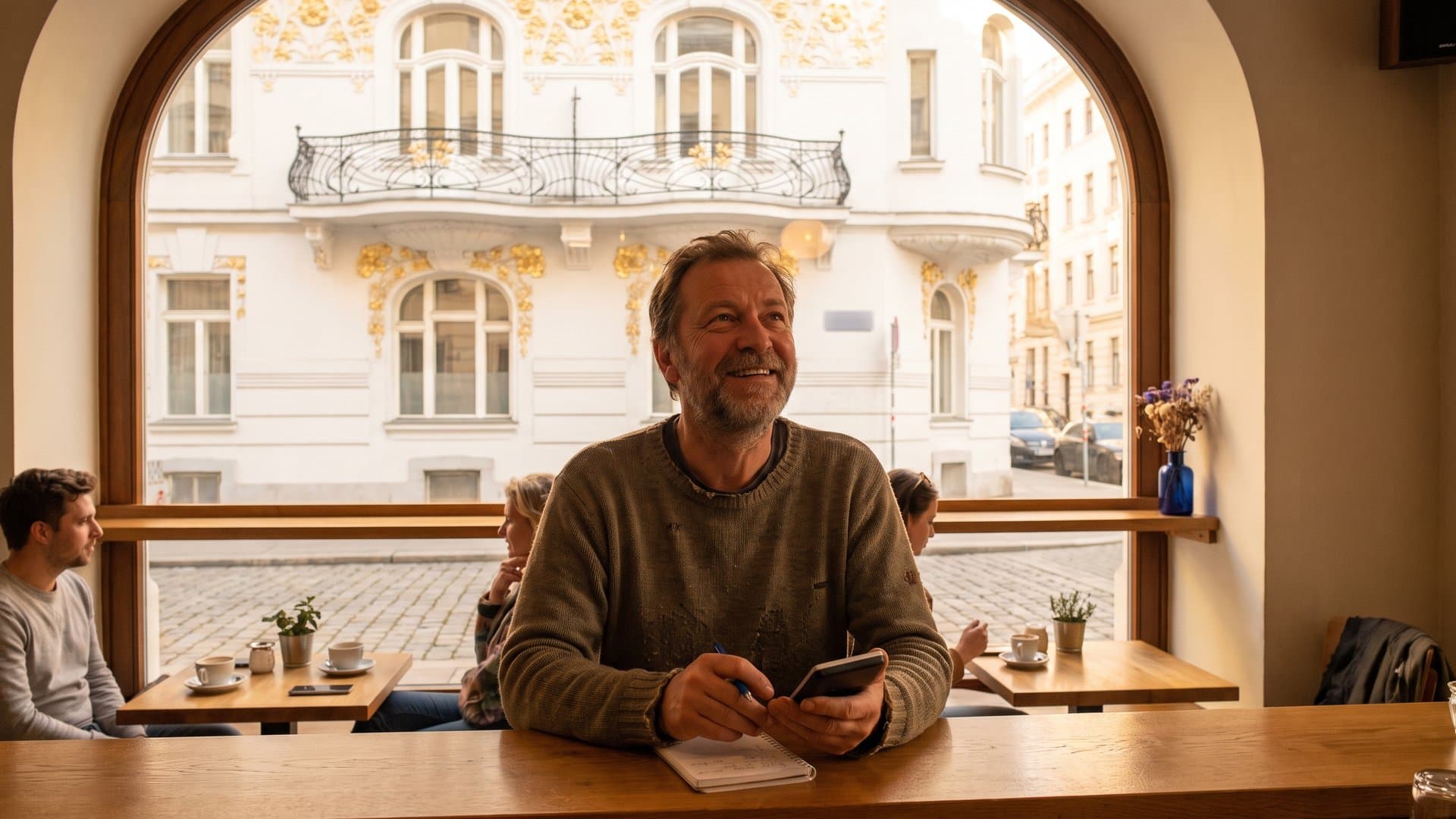 Ein Gastwirt rechnet am ruhigen Nachmittag an der Theke nach